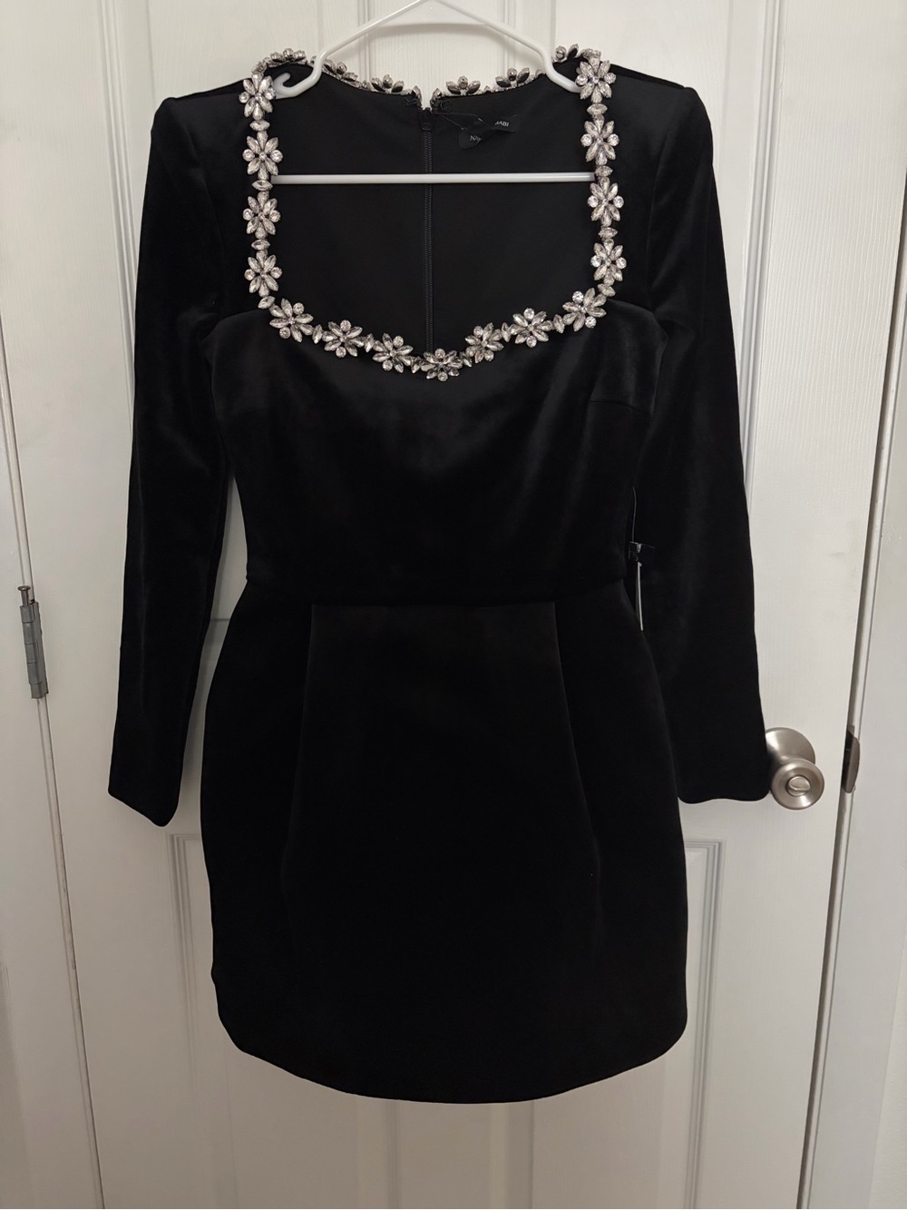 NWT Nadine Merabi Kimberly Black Embellished Mini Dress Size Small US 6 w/ Box - Picture 2 of 6